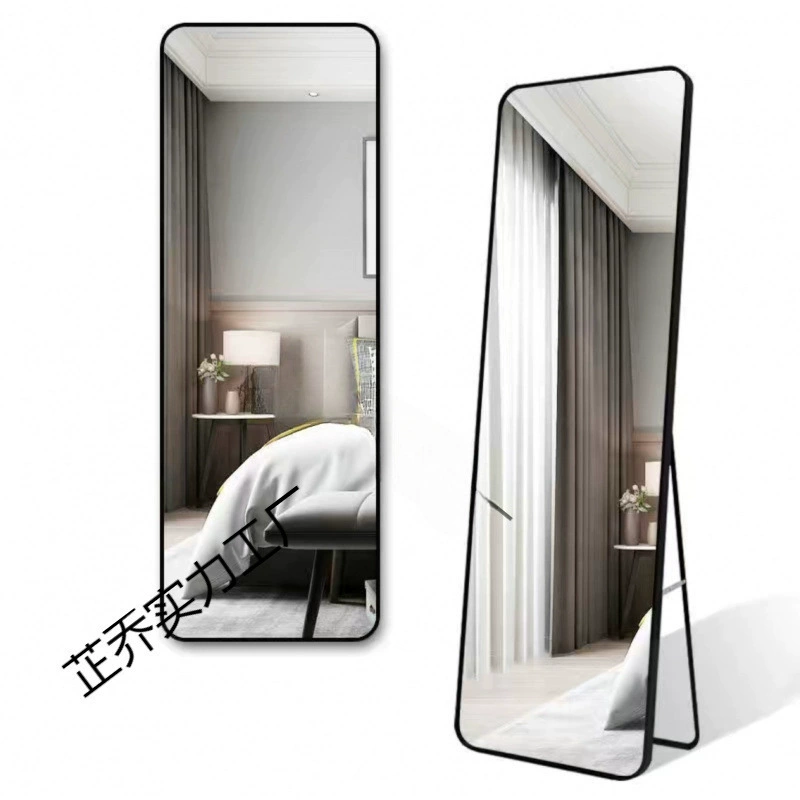 Зеркало в полный рост, модное минималистское зеркало для дома с закругленными углами для девочек, горизонтальное зеркало для гардероба для студенческого общежития и магазина одежды.