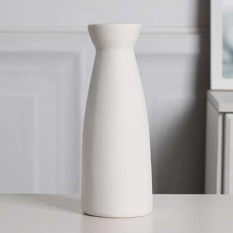 vasijas de cerámica blanca escritorio decoración de sala de estar flor seca vasijas de crema premium en el hogar