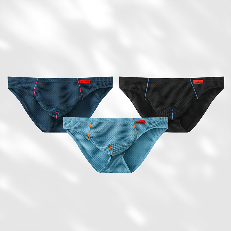 Foreign trade Amazon men's briefs sexy low waist sexy underwear breathable ice silk pants men's sexy underwear