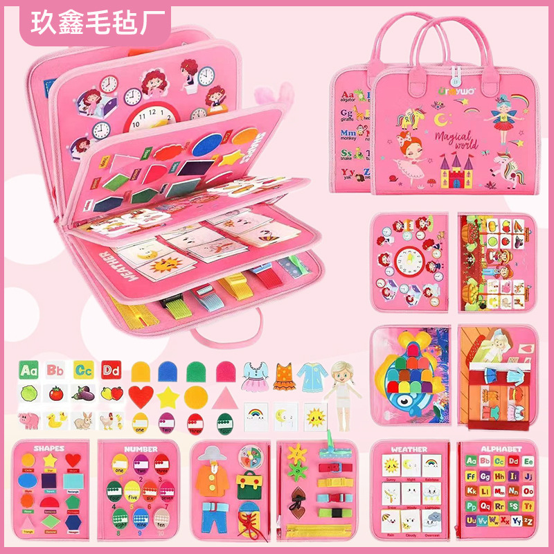 Cuadro infantil estereoscópico libro de fieltro manual de educación temprana juguetes de puzzle para bebés habilidades de vida ocupados regalos de libro ocupado