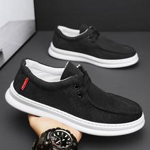 跨境2023夏季新款男鞋透气牛津布工作鞋懒汉风软底上线帆布鞋上班
