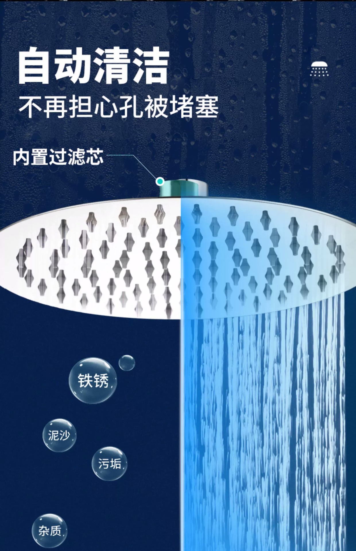 Large top shower head, bathroom pressurized shower head, single bath showerhead with rod, square and round shape, factory wholesale undefined