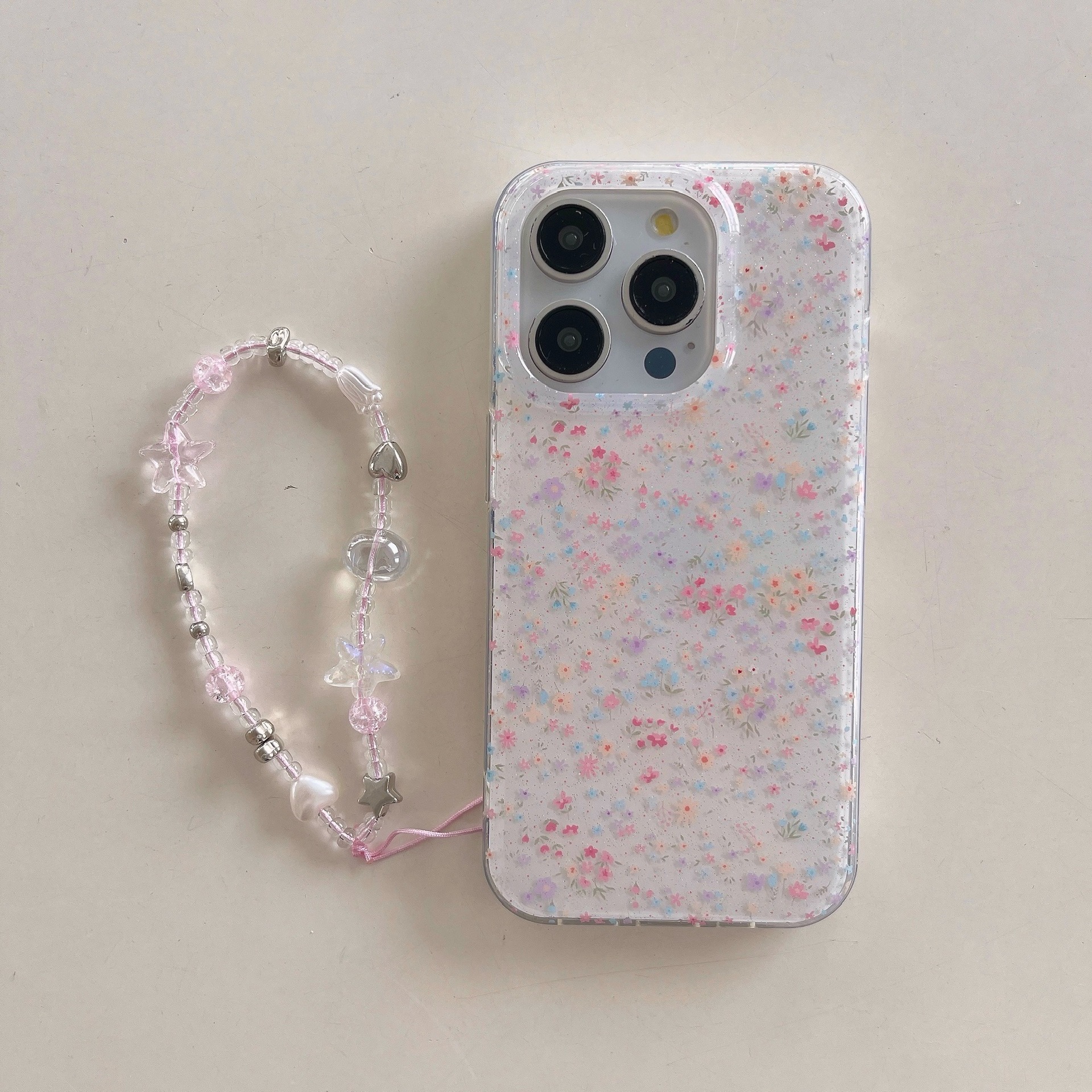 Verano fresco pequeño floral adecuado para Apple 15ProMax funda para teléfono móvil 16Pro cadena 14/13 nuevo 16PM hembra