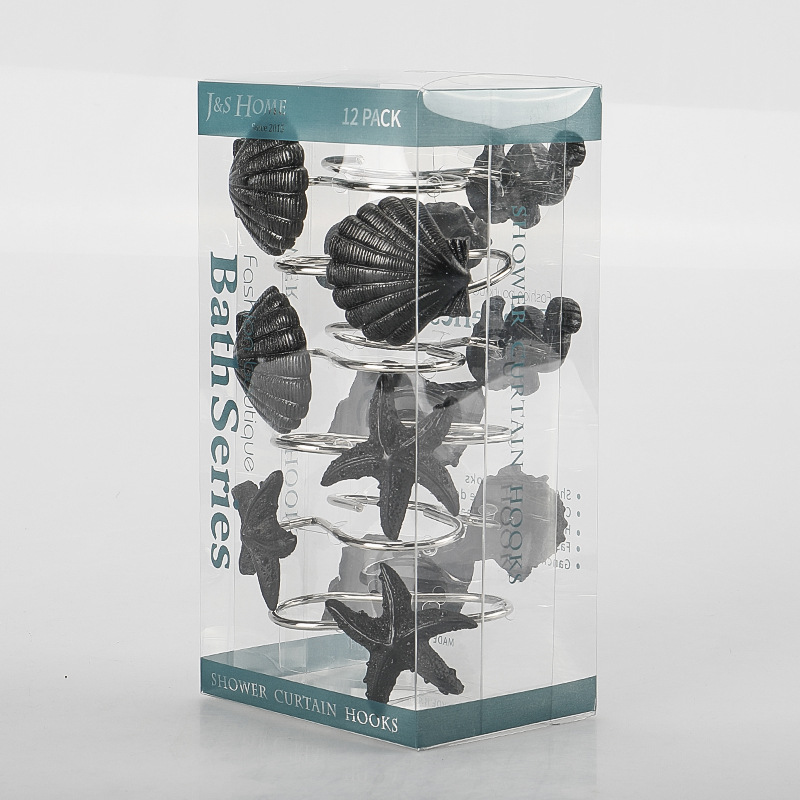 Cortina de ducha de resina hebilla de baño 12 piezas C-tipo gancho abierto cortina hebilla colgante anillo cortina partición puerta cortina Accesorios