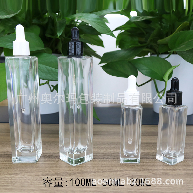 新款 现货 化妆品 护肤品 粉底 精华液 玻璃瓶 30ML