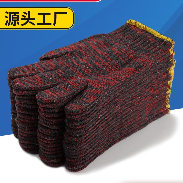 劳保手套工作棉纱棉线耐磨加厚红花汽修动男工地干活防护透气尼龙