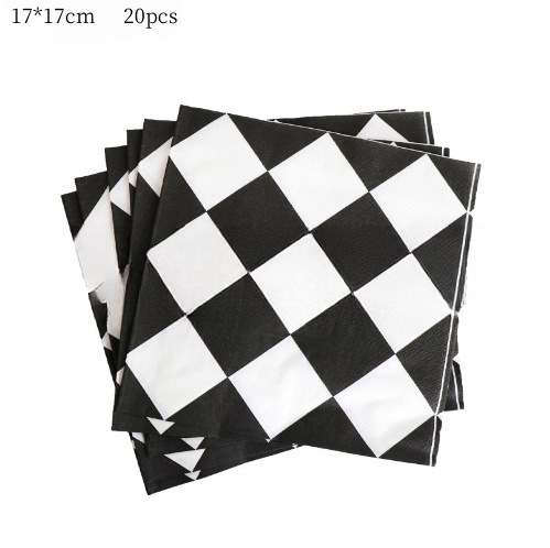 흑백 체크무늬 종이 타월*20개