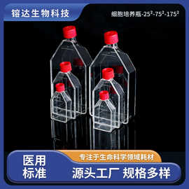 一次性实验室耗材斜口瓶高透明透气盖灭菌包装细胞培养瓶TC处理