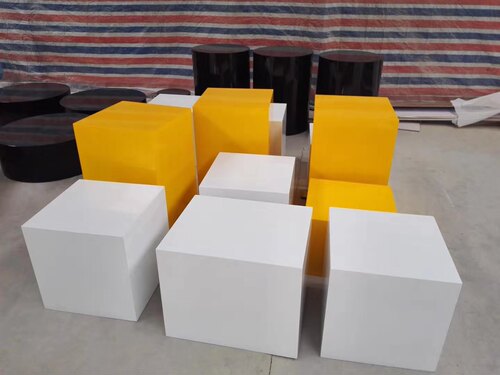 Wholesale handicraft display cabinet square paint exhibition display stand window floor shooting ornaments sculpture white booth