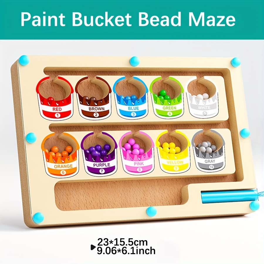 Cpc rompecabezas para niños bolígrafo magnético laberinto digital educación temprana clasificación de color de madera tablero de conteo juguetes de 1 a 3 años