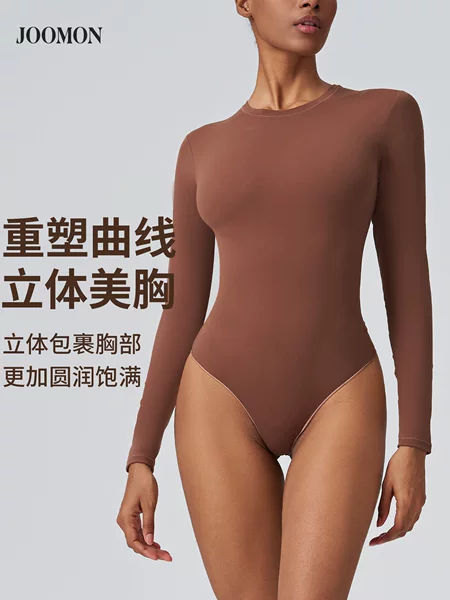 Giant Man European and American Style Sexy Long Tight-Fitting Yoga Jumpsuit Fitness Shaping Nude-Feel Dance Base Jumpsuit Top for Women