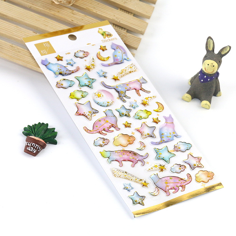 Suministro directo de fábrica japonés y coreano dorado fresco cristal epoxi pegatinas teléfono móvil pegatinas diario decorativo chica corazón mano cuenta pegatinas