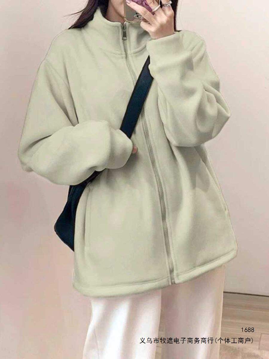 双面摇粒绒外套女款2026新款春秋冬亲肤柔软舒适保暖长袖休闲外穿