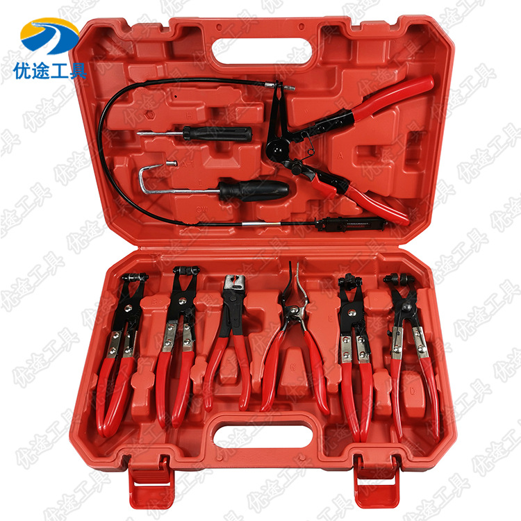 9件管束夹钳组套 汽车水管钳  直型喉式管束钳