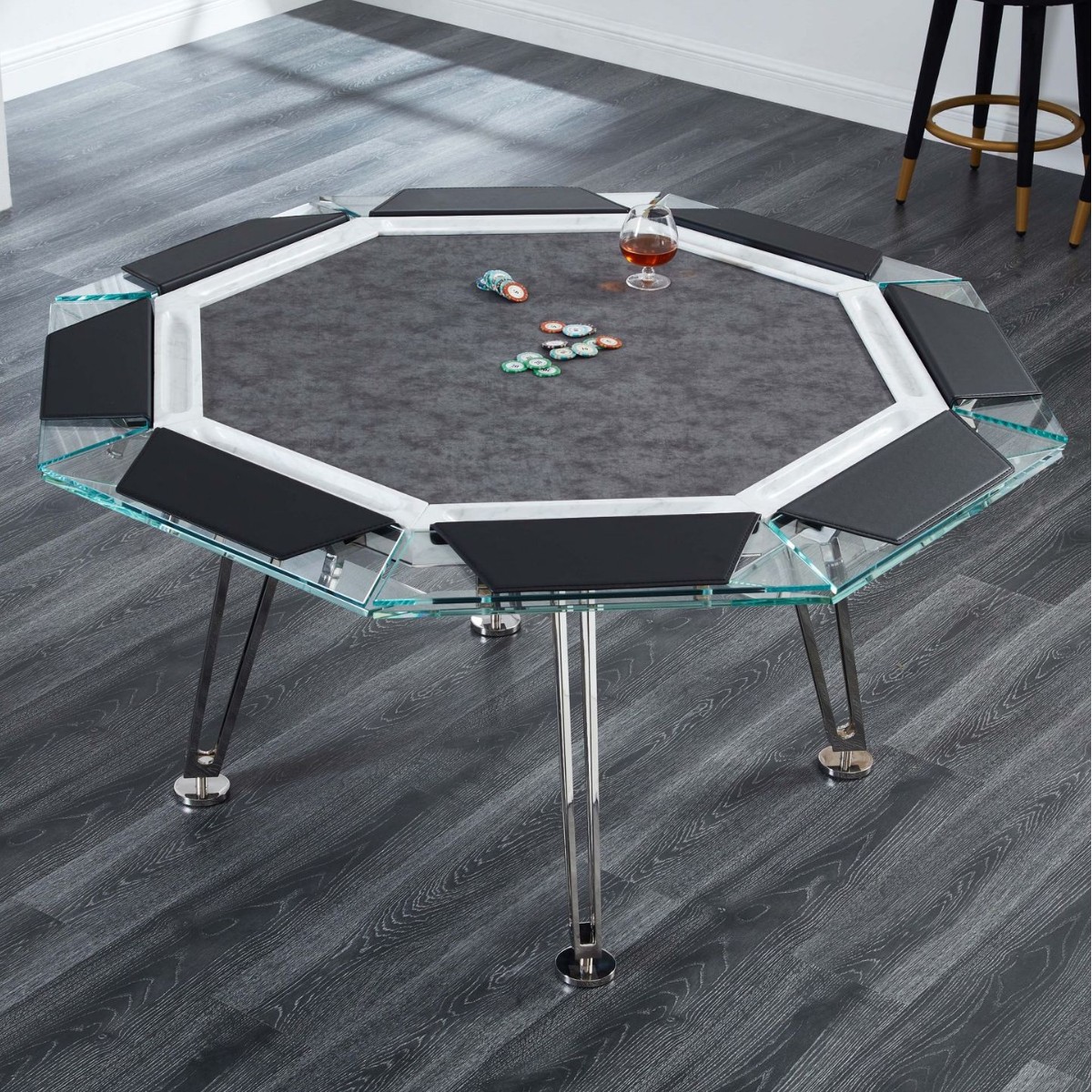 Fichas multijugador de estilo italiano ajedrez profesional vidrio de cristal acrílico de alta calidad mesa de póquer especial de Texas hogar