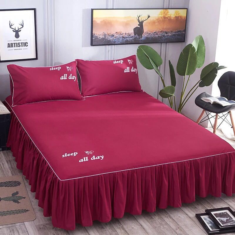 純綿ベッドスカート単品ベッドカバー畳夢思防塵保護カバー150x180x200シングル二人綿ベッドカバー|undefined