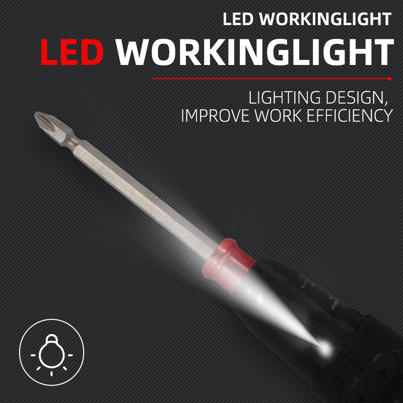 Kit de destornillador eléctrico doméstico tipo litio recargable destornillador taladro eléctrico herramienta multifuncional lámpara LED image 5