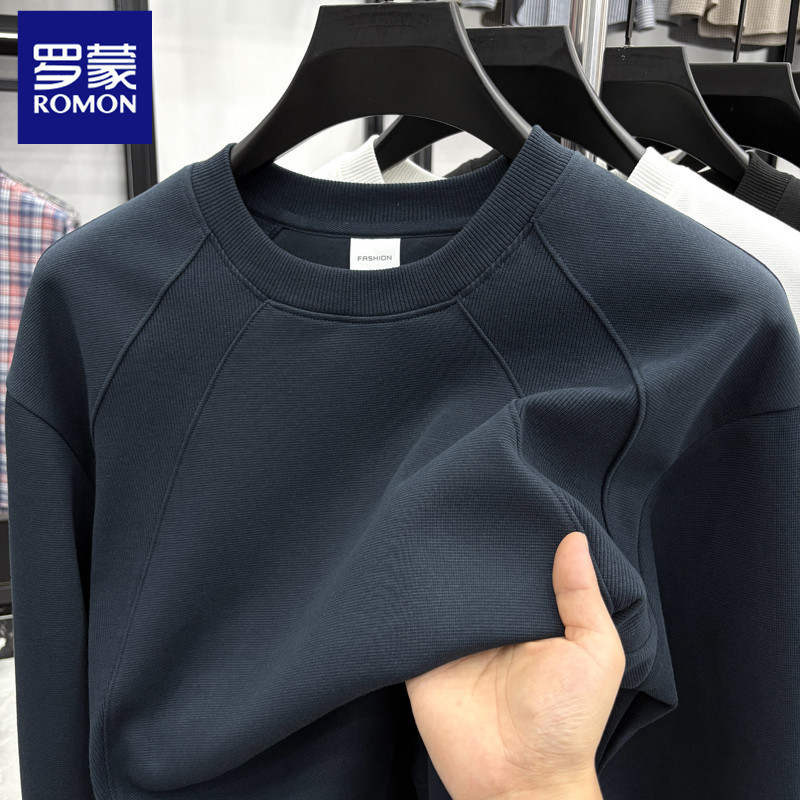 Romon Long-Sleeve T-Shirt for Men, Youth Style, Spring and Autumn, Trendy Casual Crew Neck Sports Top, Versatile Sweatshirt, Base Layer Shirt Romon Long-Sleeve T-Shirt for Men, Youth Style, Spring and Autumn, Trendy Casual Crew Neck Sports Top, Versatile Sweatshirt, Base Layer Shirt