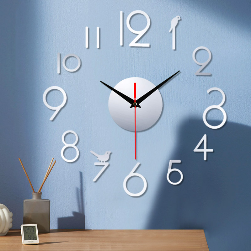 Cruz-frontera creativo acrílico Reloj de pared DIY personalizado moda 3D etiqueta de la pared Reloj de pared hogar caliente mudo reloj decorativo