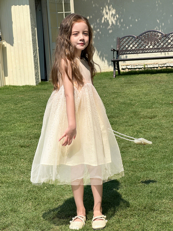 Tutu ゾウ子供服女の子サマードレス 2025 新しい子供のプリンセスドレスハイエンドガールスカート薄い|undefined