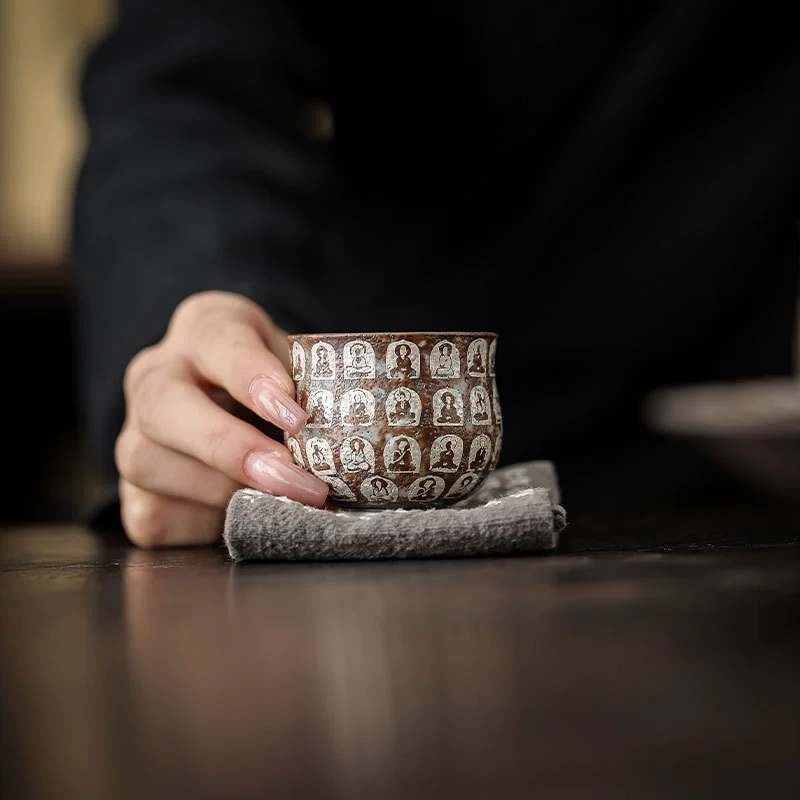 几欢 Китайский чайный набор Zen cup Ten Thousand Buddha серебряная мастер cup керамическая чашка для чая персональная чашка чайная чашка одиночная ретро