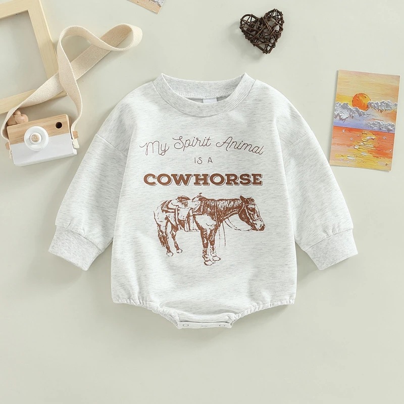 Fashion Animal Letter Printing Cotton Baby Rompers display picture 2