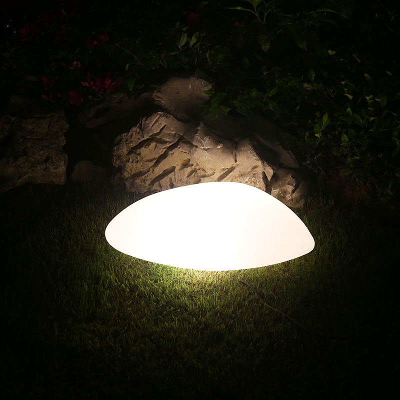 Led発光楕円球花園芝生屋外着地装飾灯玉石平石園林地灯|undefined