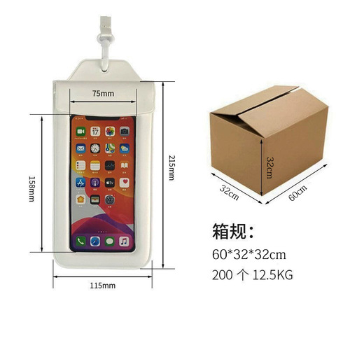 Swimming and diving waterproof mobile phone bag with touch screen rafting water park waterproof mobile phone bag airbag cycling mobile phone case