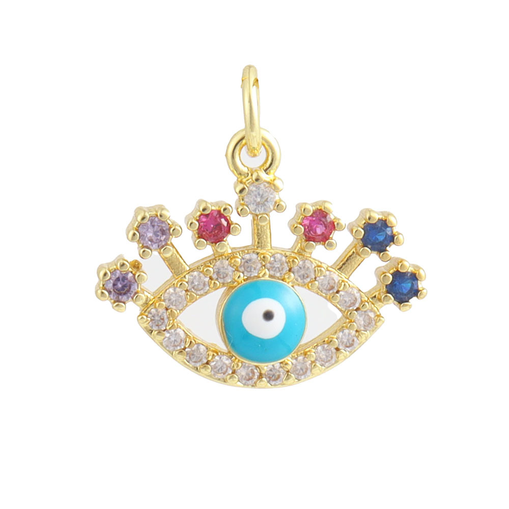 6g Weight Pendant Jewelry Making Type 12 * 18mm Jewelry Making Size Zircon Inlay Material DIY Jewelry Accessories Classification 1 Piece Quantity Copper Material Star, Heart Shape, Eye Pattern Plating, Inlay Design IG Style Style 1 Piece 12 * 18mm Copper Zircon Star Heart Shape Eye Pendant 22
