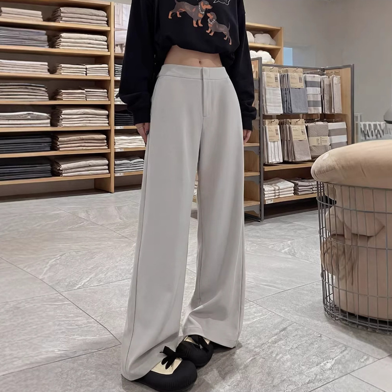 An Ting Lu Summer High-Quality Wide-Leg Pants for Women, High-End Drapey Trousers, Slim Straight-Leg Pants for Petite Figures An Ting Lu Summer High-Quality Wide-Leg Pants for Women, High-End Drapey Trousers, Slim Straight-Leg Pants for Petite Figures