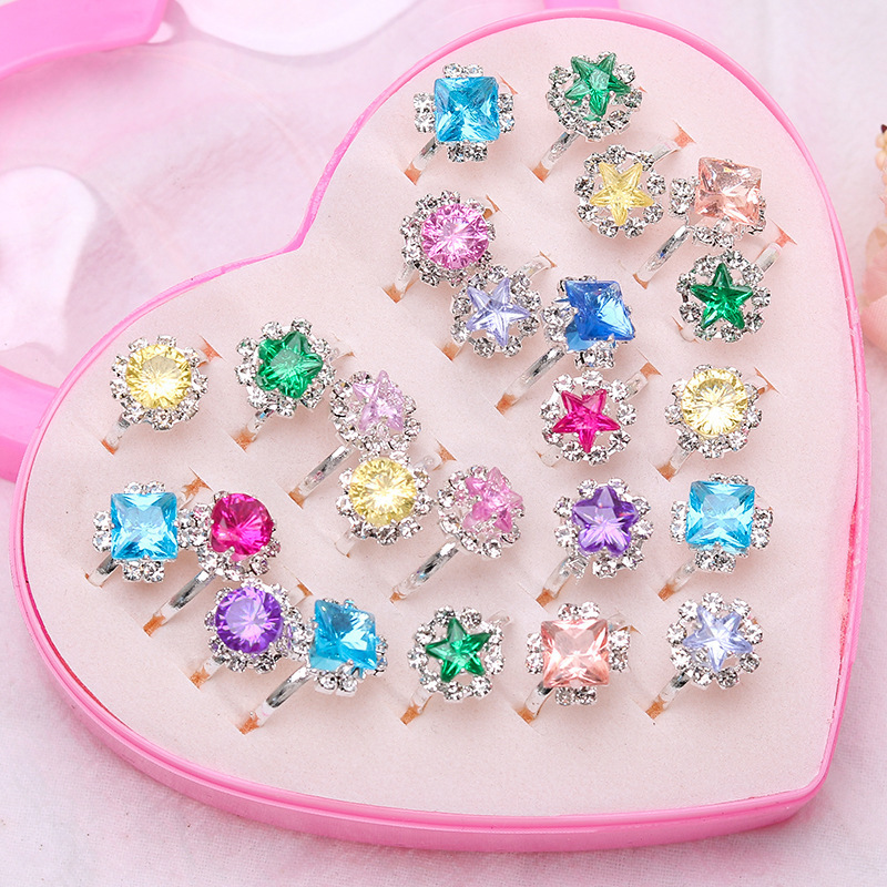 Rhinestone ring 24 pieces in box