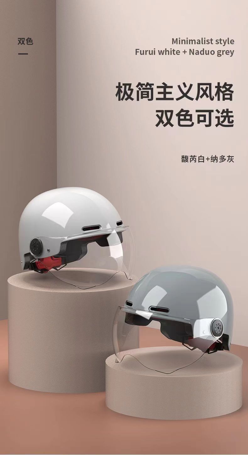 Helmet 3C certified, summer sun protection, comfortable and safe helmet for men and women, suitable for electric motorcycles, all-season riding half helmet