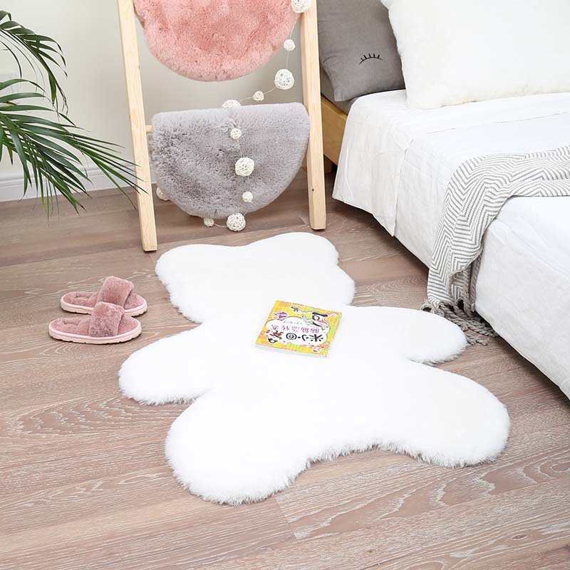 Katong Cartoon Rug Cute Plush Carpet Small Rug Children's Rug Bedside Rug (Car Carpet) - white-bear-faux-rabbit-fur-3cm-hair-length-7090cm