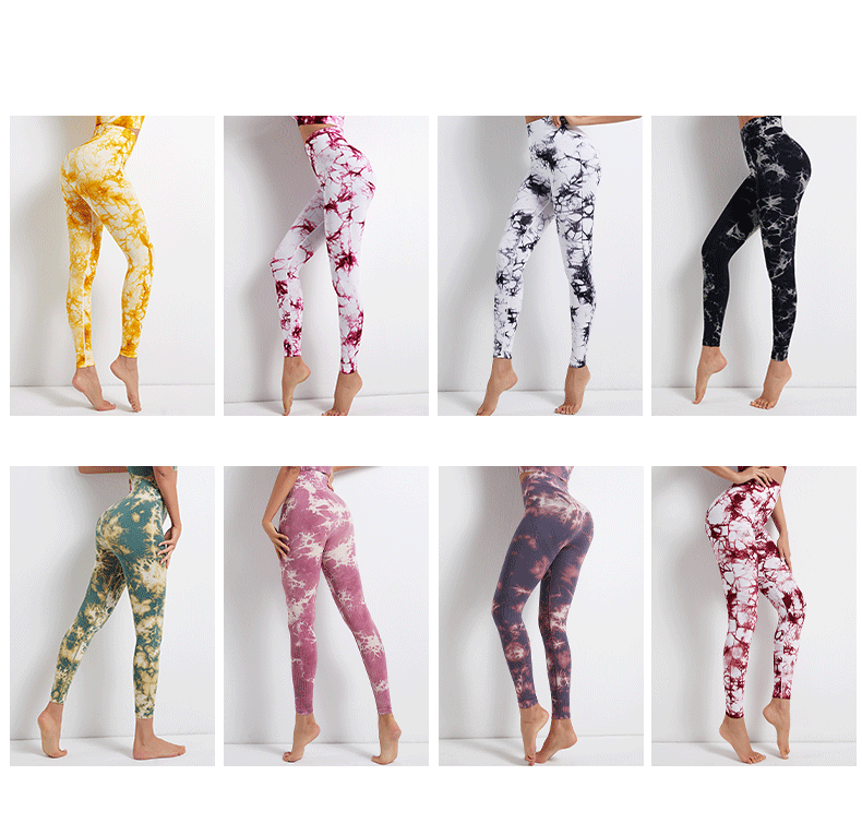 women s tie-dye printing high-waist running leggings nihaostyles clothing wholesale NSOUX76664