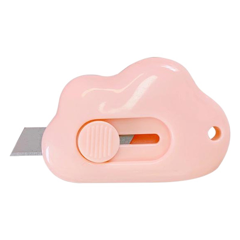 Japonés simple creativo nube arte cuchillo retráctil portátil mini hoja linda chica corazón partido expreso cuchillo