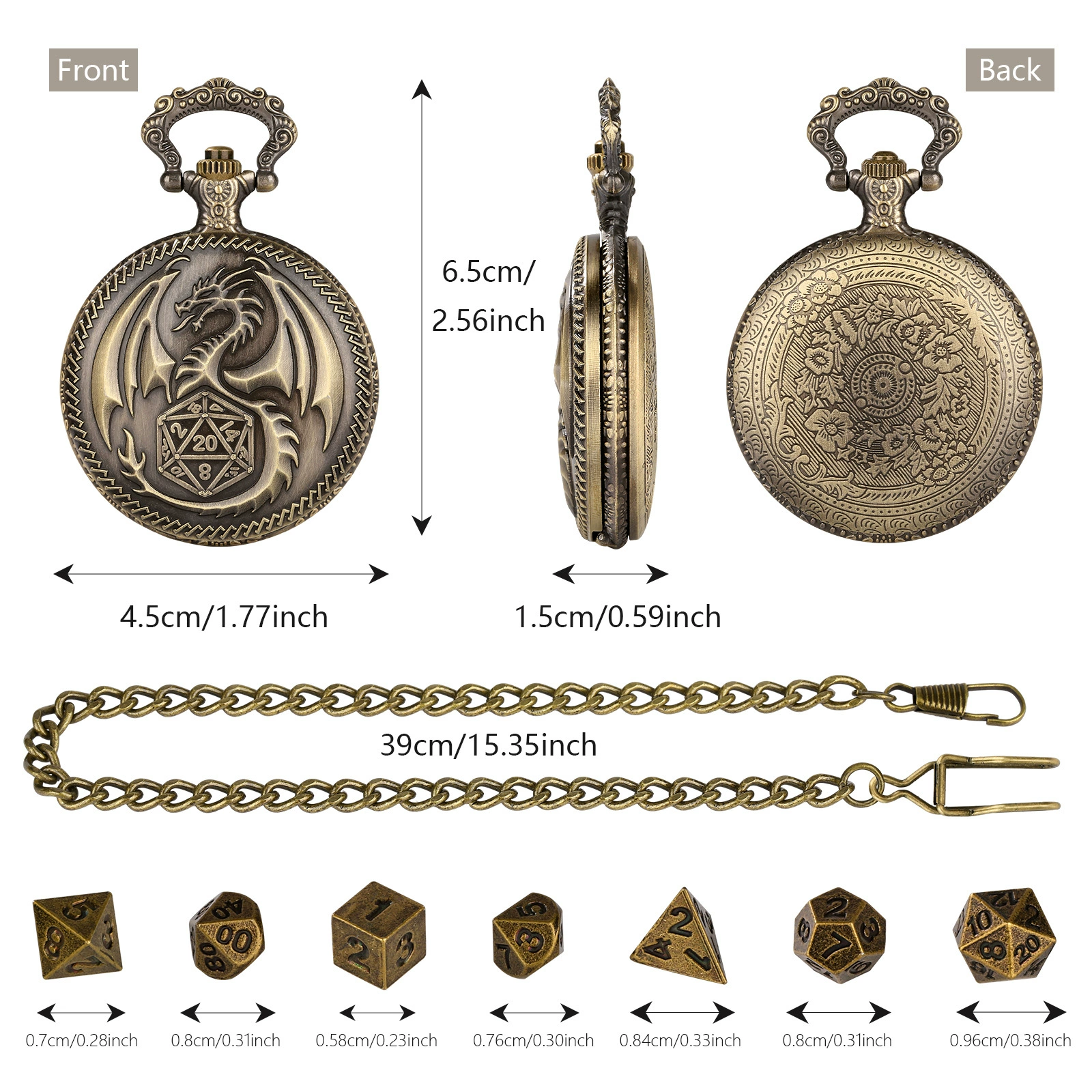 Кости (игральные), аксессуар, карманные часы, ретро объемный корпус