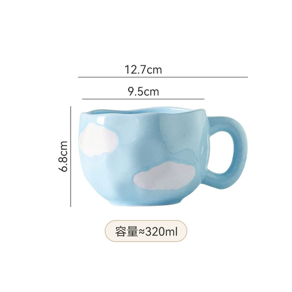White clouds and blue sky single cup