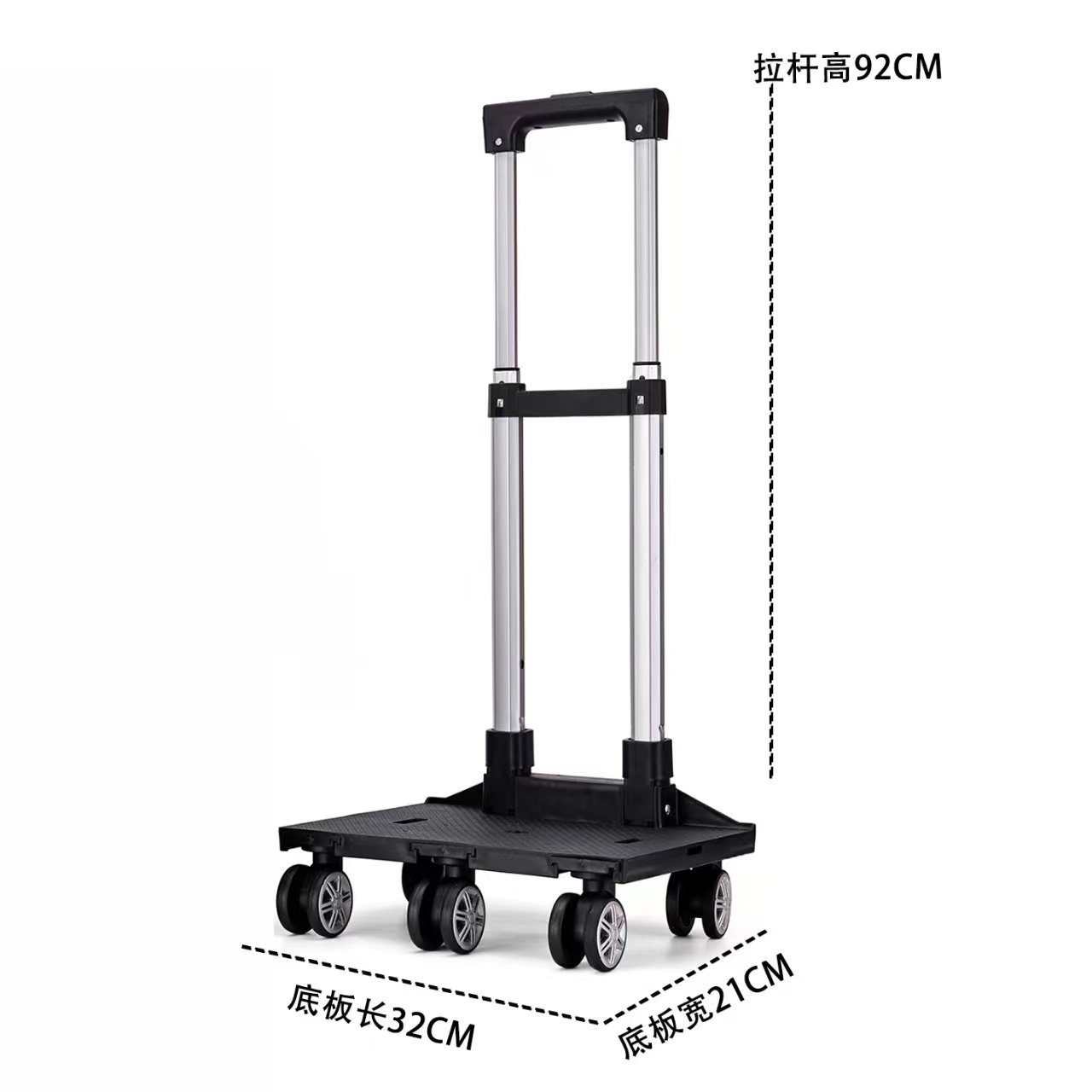 Foldable Shopping Cart for Groceries, Small Trolley for School, Wheeled Cart with Universal Wheels