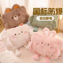 国标热水袋防爆可拆卸毛绒暖水袋冬季卡通暖手宝暖宝宝厂家直供