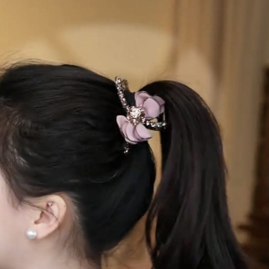 Sentir el cabello de arco nuevo estilo francés elegante coreano gran clip de agarre detrás del cerebro de la broca de pescado clip pequeña explosión femenina