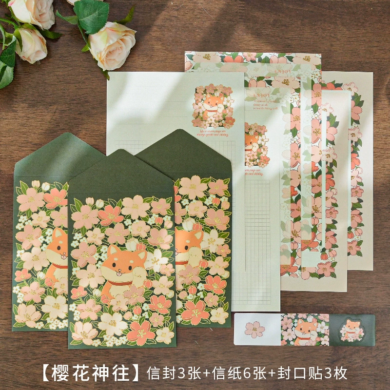 Greeting Card & Envelope Set, romantic fairy-tale designs, 8 motifs, DIY message stationery