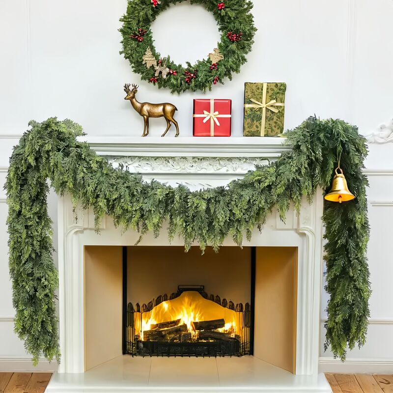 Amazon's best-selling custom-made Norfolk pine rattan soft-touch Christmas wreath, suitable for mall and home Christmas decorations Amazon's best-selling custom-made Norfolk pine rattan soft-touch Christmas wreath, suitable for mall and home Christmas decorations