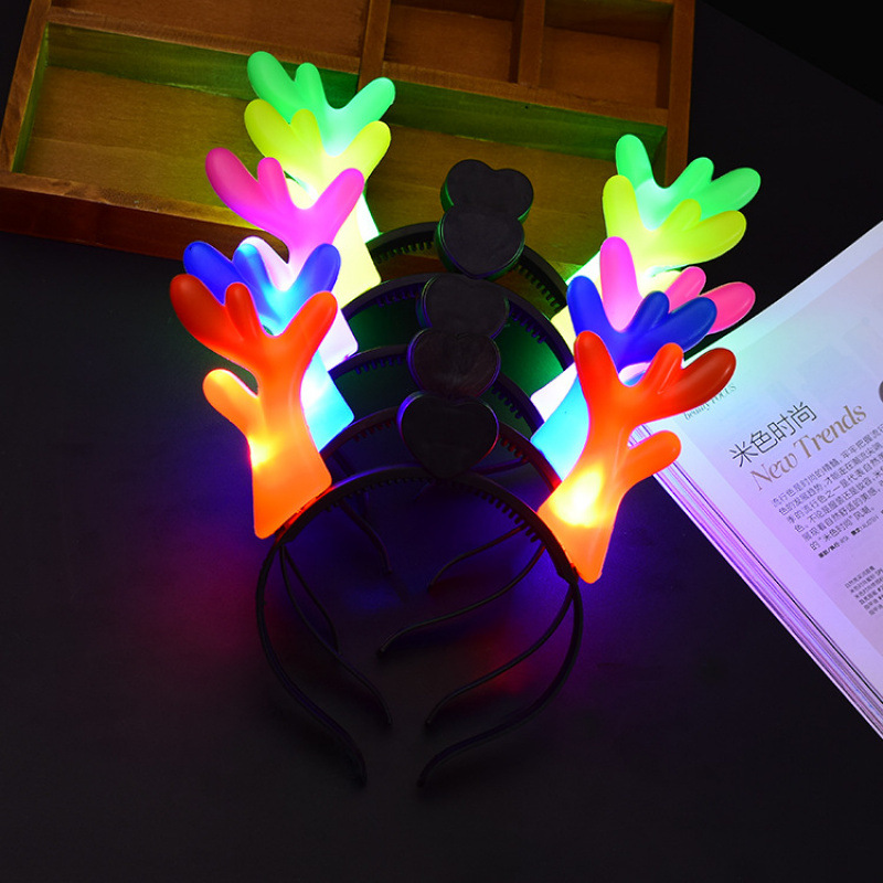 Concierto de apoyo accesorios luminosos toque de cabeza corn de ciervo corn de buey corn de cabello bandas de lámpara orejas de conejo corona al por mayor