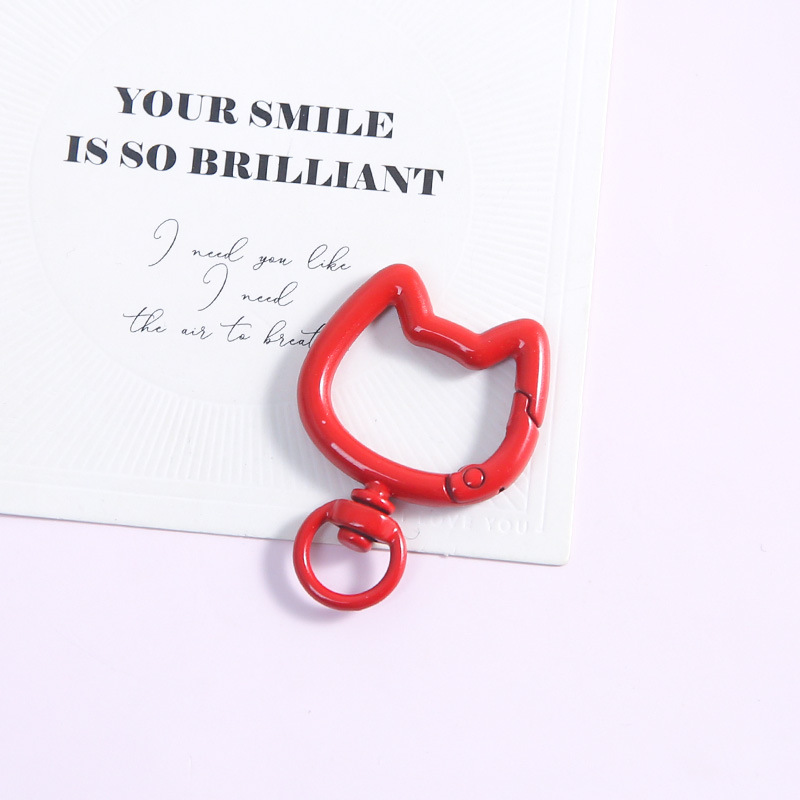 [red] cat head spring buckle