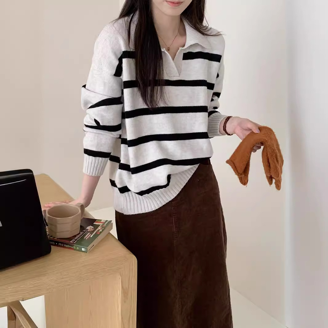 24 invierno Puyuan otoño y invierno 2024 nuevo estilo relajado con solapa casual vello de punto perezoso