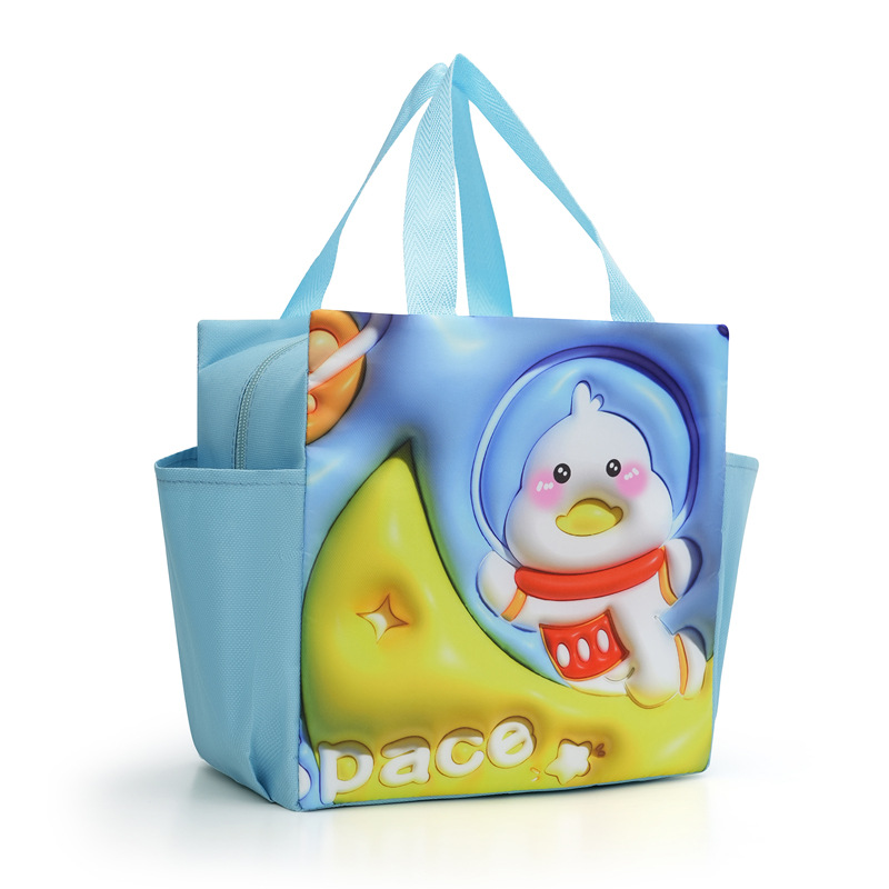 Cartoon doble bolsillo bolsas de aislamiento de mano bolsas de almuerzo de patrón de expansión picnic paquetes de hielo lindos paquetes de almuerzo de bento