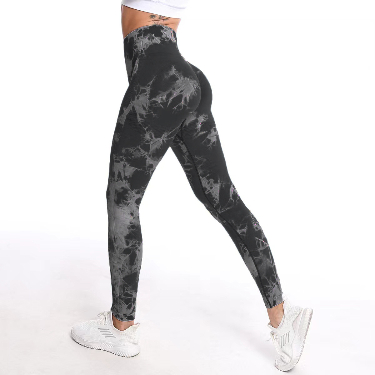Pre-sale seamless yoga pants women's tie-dye printing high-waist hip-lifting sports running fitness pants plus size leggings