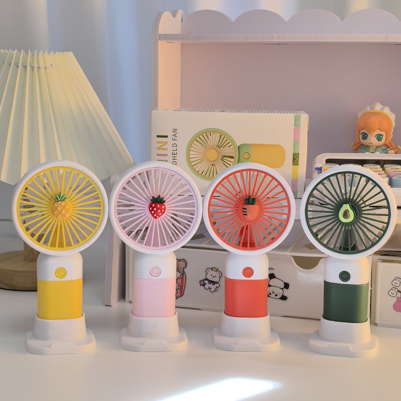 人気のハンドヘルドファンフルーツフラワー漫画 USB ハンドヘルド小型ファンポータブル屋外サイレントデスクトップ小型ファン|undefined