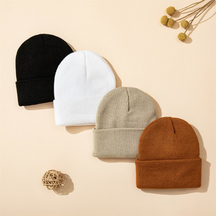 Baby Winter Women's All-match Light Edition Knitted Hat for Boys and Girls Baby Fashion Warm Cold Hat Thickened Ear Protection Wool Hat