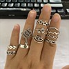 Retro ring, set, boho style, diamond encrusted, 11 pieces